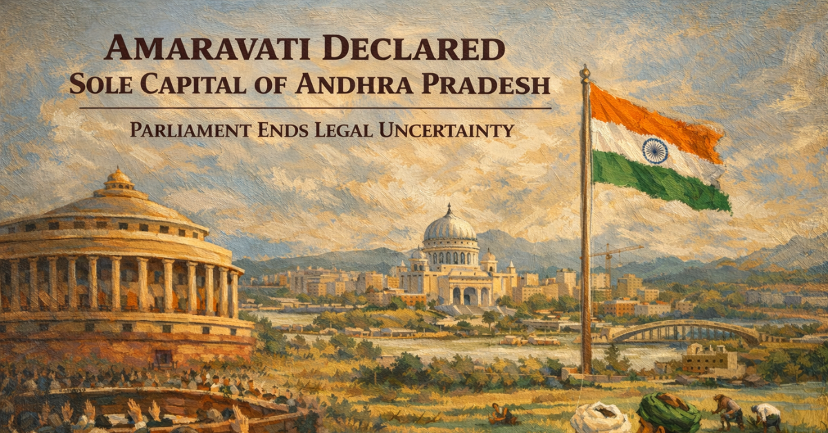 Parliament Declares Amaravati as Sole Capital of Andhra Pradesh