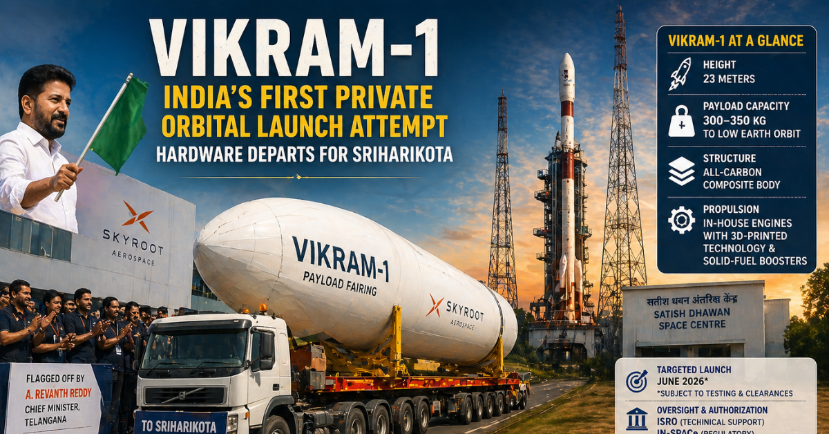 Vikram-1 Launch 2026 Skyroot Sends Rocket Hardware to Sriharikota