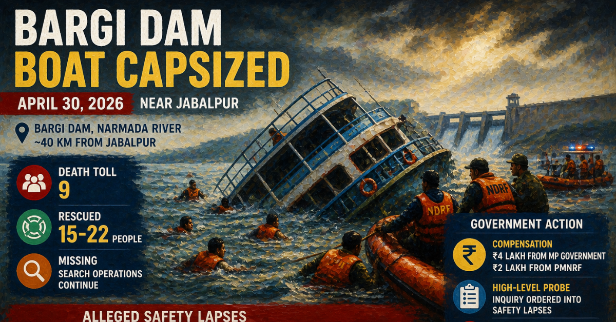 Bargi Dam Boat Capsize 9 Dead Near Jabalpu
