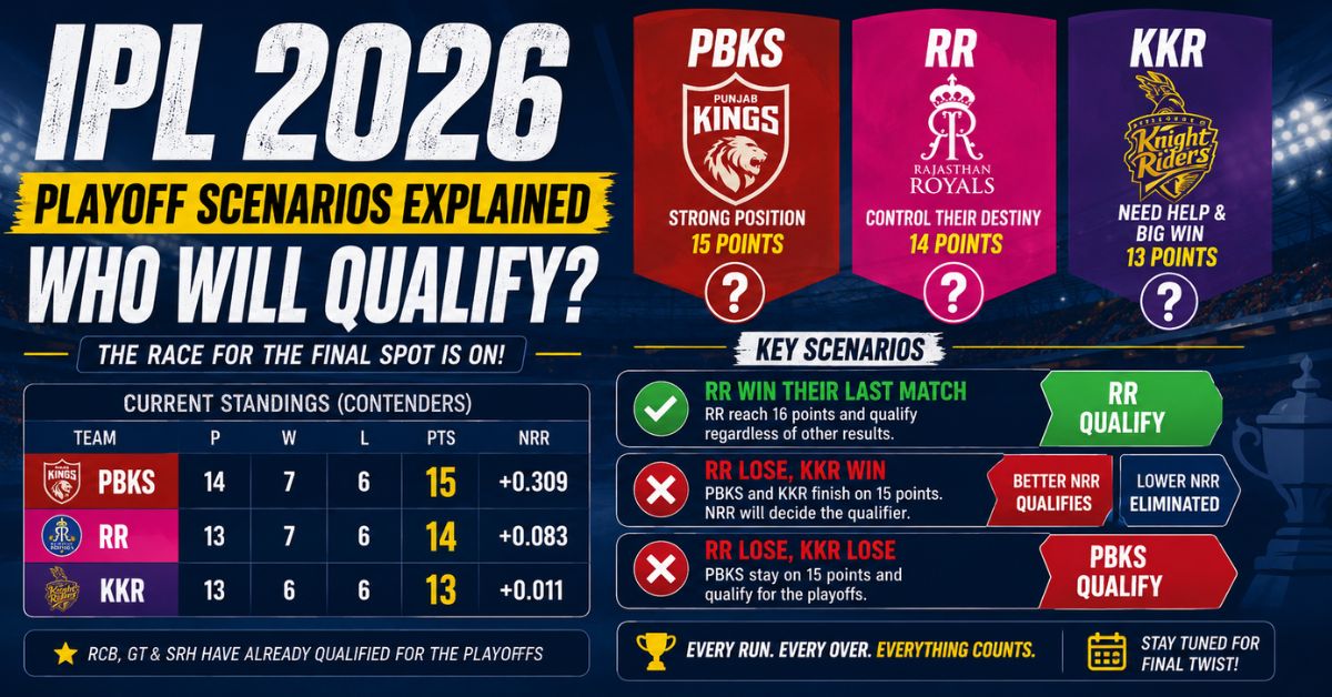 IPL 2026 playoff race PBKS RR KKR