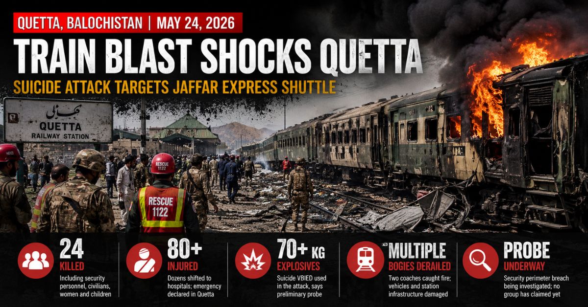 Train blast aftermath in Quetta