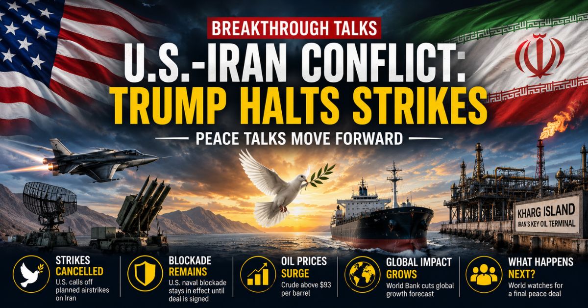 Trump Calls Off Iran Strikes as Peace Talks Advance, Easing Fears of Wider Gulf War 1 1 U.S.-Iran peace talks breakthrough
